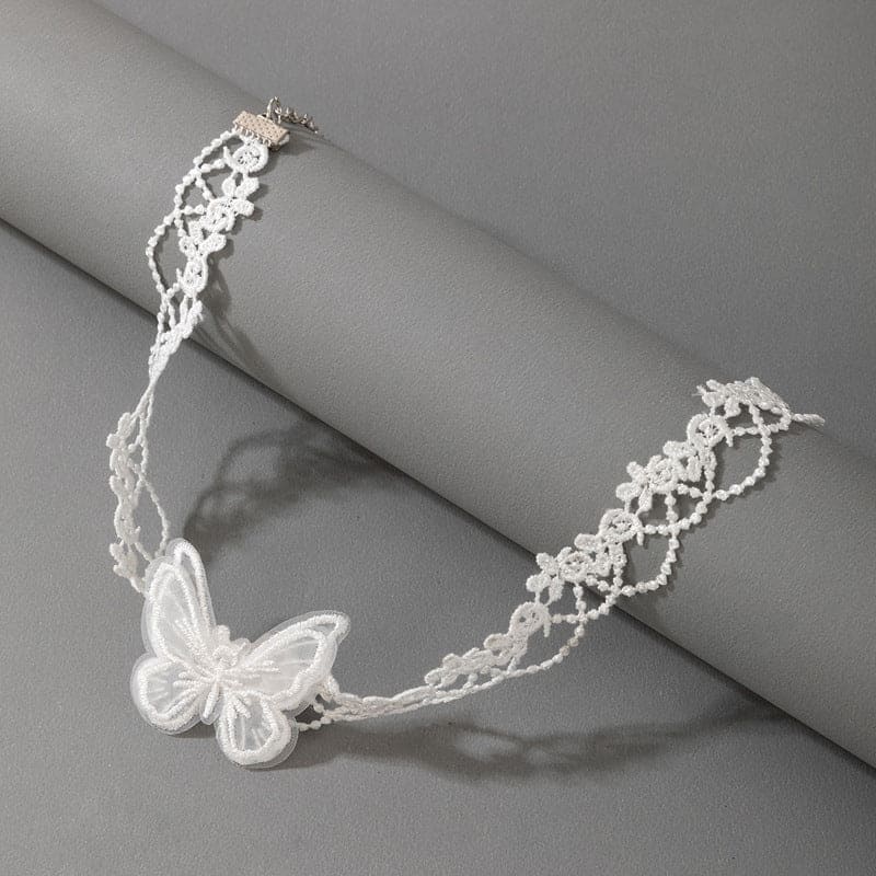 Butterfly Lace Choker Necklace, White Butterfly Choker Necklace, Lace Hollow Butterfly Clavicle Neck Pendant, Vintage Embroidery Butterfly Choker Necklace, Cotwin Delicate White Lace Bow Necklace Butterfly Lace Choker Necklace, White Butterfly Choker Necklace, Lace Hollow Butterfly Clavicle Neck Pendant, Vintage Embroidery Butterfly Choker Necklace, Cotwin Delicate White Lace Bow Necklace